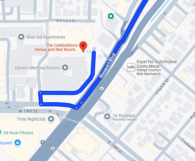 Map to The Celebrations Venue